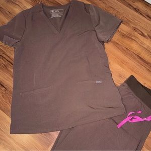 Figs Smokey Taupe Casma Top